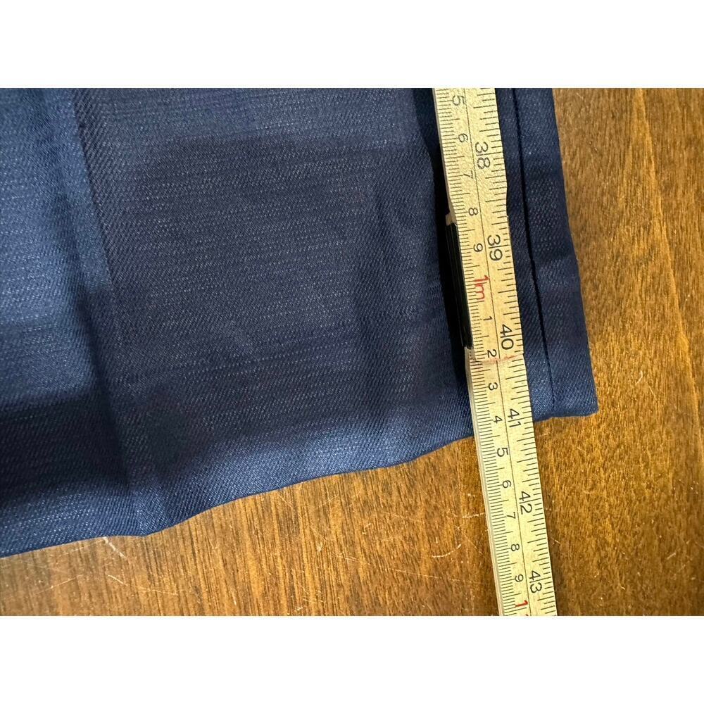 Linen Blend Wide Leg Pants Women 12 Blue Career Academia Twee Classy Neutral - Picture 8 of 10